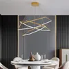 Moderne luxe or LED pendentif lumières salon salle à manger éclairage décor Lustre Lustre intérieur chambre suspendus luminaires