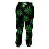 Pantalons de survêtement UJWI Casual Jogger Weed Sports Pants Maple Leaf Grass 3D Print Green Vêtements pour hommes surdimensionné Polyester Dropship pas cher en gros