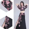 Stage Wear Belly Dance Top Skirt Set Practice Clothes Long Suit Printing Performance Carnaval Costumes Sexy Woman Dancer Outfit