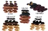 Ombre gekleurd haar 3 bundels Braziliaanse Peruaanse Maleisische Maagd Menselijk haar Weave Body Wave Ombre gekleurde bundels Haarleveranciers 123345845