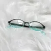 Okulary przeciwsłoneczne retro owalne okulary dziewczęta y2k czerwona zielona herbata szklana szklana okulę okulary
