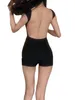 Kadınların izleri kadınlar y2k kısa kollu tulum bodycon romper seksi derin v yaka düğmesi ince gündelik şortlar bodysuit