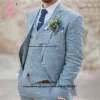 Suits (aangepaste kleurkleur) Zomer trouwpakken voor mannen 3 -delige broek set Terno Masculinos completo formeel bruidegom diner prom smoking