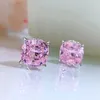 Kolczyki na stadninach 925 Sterling Srebrny Zmiażdżone Cut Lab Sapphire High Carbon Diamonds Diamonds Studs Wedding Ear Studs Fine Jewelry