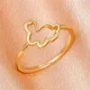 Klusterringar Fashion Metal Hollow Out Animal Ring Gold och Silver Color Women's Finger Accessories Creative Girl Jewelry