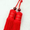 Konst Martial Arts Taiji Sword Tassel Tai Chi Sword Accessories Wushu Chinese Knot Chinese Traditionell Short Middle Long Red Pärlor