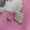 Tops de manga comprida com gola redonda para meninas, suéteres femininos luxuosos, estampas de animais da moda feminina de alta qualidade