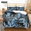 Set Luxury 3D Plant Leaves Print Home Living Comfortable Duvet Cover Set Pillowcase Bedding Set Queen and King EU/US/AU/UK Size Sheer Curtains