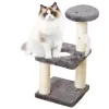 Arbre à chat de conception multicouche, tour d'escalade avec base en plaque carrée, protège le canapé pour petits chats, fournitures pour animaux de compagnie