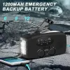 Radio Solar Hand Crank Radio Power Bank Portable AM/FM Weather Radio med ficklampa Emergency Bank/Supply