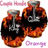 Men's Hoodies Est 3D Printing Trendy Matching Couple King And Queen His Her Hooded Pullover Sweatshirt Valentine's Day Gifts