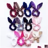 Hair Accessories Arrival Girls Veet Bunny Ears Elastic Rope Kids Ponytail Rabbit Children Scrunchy Hairbands Drop Delivery Baby Mater Dhrho