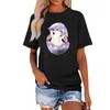 Dames T-shirts Informeel Modieus T-shirt Ronde hals Outdoor Design Korte mouw Top Pasen Gedrukt Slank Type Jeugdig Ropa De Mujer