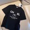 ハイバージョンレディースTシャツフレンチトレンドダブルCレタープリントグラフィックティーデザイナーTシャツ男性女性ラウンドピュアコットンショートスリーブシャツトップ