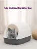 Pudełka kota kuweta graniczna toaleta kota w pełni zamknięta dezodorant składany solidny i trwały na wszystkie pory roku zapasy dla zwierząt domowych
