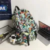 Torby szkolne Mochila Escolar Harajuku para hombre y mujer morral con estampado de grafiti bolsa libros bolso gwóźdź ordenador