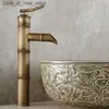 Robinets de lavabo de salle de bains Lavabo de salle de bains décoratif noir en laiton Antique, robinet mitigeur chaud et froid, robinet cascade de haute qualité Q240301
