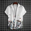 Chemises décontractées pour hommes Mode Peinture à l'encre 3D Imprimé pour hommes Vêtements Fleur Animal Blouses Graphiques Streetwear Blouse à revers Tops pour hommes