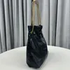 Женская сумка через плечо Crush XS BlackTote, роскошная дизайнерская сумка через плечо из мятой телячьей кожи с фурнитурой состаренного золота, сумка через плечо с цепочкой на плечо, сумка 2 размера, 10A