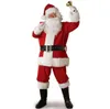 Взрослый костюм Санта-Клауса, плюшевый костюм отца, нарядная одежда, рождественский реквизит для косплея, мужское пальто, брюки, пояс с бородой, шляпа, Рождественский комплект2943480