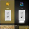 Sensor luzes plug er pir movimento lâmpada de segurança tomada elétrica placa de parede com luz noturna led para corredor quarto banheiro corredor ba dhoe3