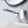 Zlew łazienkowy krany mosiężne zlew łazienki kran montowany na ścianie pojedynczy uchwyt gorący i zimny mikser zlewozmywak kran łazienki Q240301