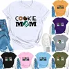 Women's T Shirts Cookie Söt återförsäljare Pullover Short Sleeve Shirt Grafisk Casure Crewneck Mom Top