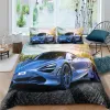 Set Bedding Set 2/3pcs 3D Racing Car Print Duvet Cover Set Polyester Quilt Cover Pillowcase Single Queen Twin King Size for Boys Men Sheer Curtains