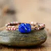 Bracelets de charme Lapis Lazuli Pierre Wrap Femme Rhodonite String Tressé Mignon Bracelet D'amitié Bracelet Bohème Bijoux