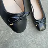 Mocassins en cuir souple noir pour femmes, chaussures décontractées, simples, doux, nœud papillon, mocassins de printemps, ballerines à enfiler, EU41