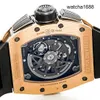 Funkcjonalne zegarek Crystal nadgarstka zegarki RM na rękę RM11-02 Rose Gold Sports Machinery Hollow Out Fashion Casual Time Luksus