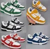 Chaussures de créateurs Baskets Sneaker Virgil Chaussures Casual Cuir Abloh Noir Blanc Vert Rouge Bleu Cuir Superpositions Plateforme Extérieure Marche Baskets Basses