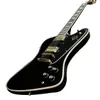 Firebird Guitar, Black Color, Mahogany Body, Rosewood Fingerboard, Golden Hardware, Tune O Matic Bridge, Free Ship