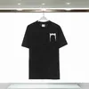 Herr t-shirts hög sommarkläder silkemän hip hop oregelbundet klippt blixtlås kortärmade t-shirts svartvit 240301