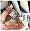 Luksusowy zegarek zbiornikowy zegarek Square Watches Designer Diamond Premium Quartz Ruch Rozmiar 27x27 Bransoletka ze stali nierdzewnej Sapphire Glass Waterproof