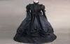 Casual jurken Zwart Lange mouwen Gothic Victoriaanse periode Feestprinses Jurk Retro Katoen Europees Hof Baljurken Kostuum Voor H7089645