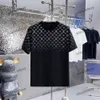 xinxinbuy Men designer Tee t shirt 2024 Gradient letter printing short sleeve cotton women white black blue gray S-2XL