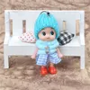 2024 8CM Clown Mobile Phone Pendant Plaid Skirt Knitted Hat Lovely Doll Mini Girls Ornaments Toys Gift Dolls Originality 0 6yg F2
