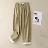 Pantaloni da donna Pantaloni a gamba larga tinta unita Elegante coulisse a gamba larga con tasche Retro casual per l'abbigliamento estivo da spiaggia