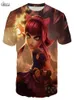 2020 novo estilo jogo league of legends t camisa das mulheres dos homens impressão 3d annie jinx herói pele manga curta moda topos9063517