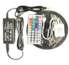 5M 5050 SMD rgb LED Strip light Flexible Waterproof 16FT multi color with 44 key IR REMOTE Controller With Power Adapter Full Set6430765