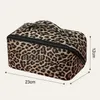 Cosmetic Bags Great Female Makeup Bag Large Opening Soft Texture INS Leopard Print Travel Make-up