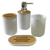 Têtes accessoires de salle de bain set de savon dispensateur bouteille de bouteille de lavabo de la brosse à dents de la brosse à dents de la brosse à dents blanc