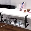 Tools Under Table Storage Rack Metal Cable Management Tray Home Office Desk Wire Organizer No Punching Kitchen Storage Accessories