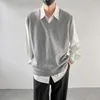 Herrenwesten Pullover Männer Gestrickte Allgleiches Tops Lose Teens Hombre Koreanische Mode Harajuku Grundlegende Ärmellose Outwear Herbst Ästhetik