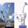 9,5 Zoll Klein Recycler Bohrinseln dickes Glas Wasserbongs Wasserpfeifen Rauchen Glaspfeife Dab Rig mit 14 mm Banger