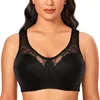 Bras Minimiser Bra For Women Sexy Lace Large Size Non Padding Wirefree Full Cup Plus Bralette Breathable Underwear BCDEFGH