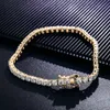 3mm Moissanite Diamond 6-9 tum Miami Hiphop Tennis Chain för man 18K Solid Gold Prong Seting Luxury Tennis Armband grossist