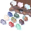 Natural Stone Carving 1 inch Pig Shape Crafts Ornaments Amethyst Rose Quartz Crystal Healing Agate Animal Decoration