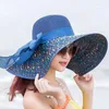 Chapeaux à large bord été Protection solaire plage chapeau de paille femme polyvalent femme à la mode grand Sombrero Playa 83